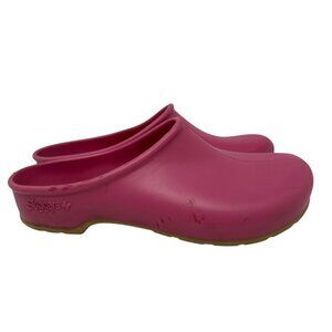 Sloggers Womens Pink Rubber Slip-On Graden Clogs Size 7